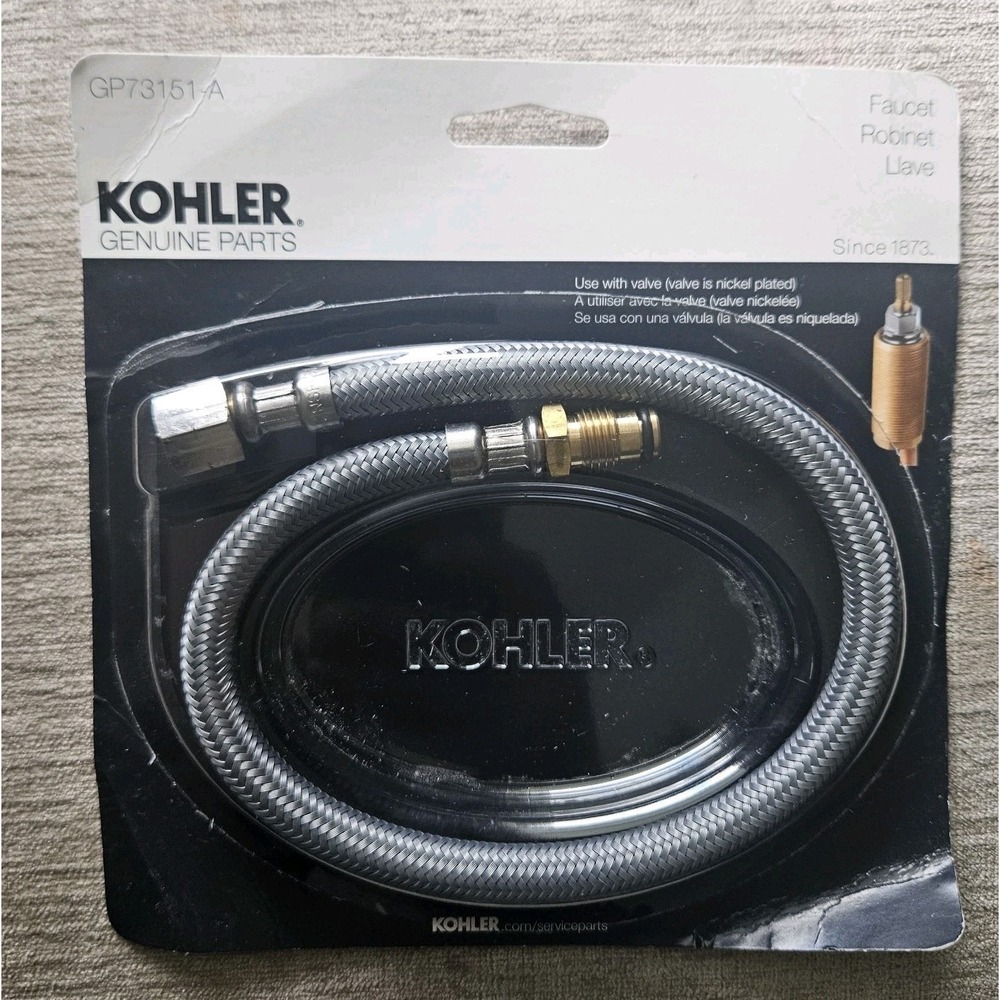 KOHLER GENUINE PARTS - Hose Kit , Part GP73151-A, Silver, New in Box Faucet